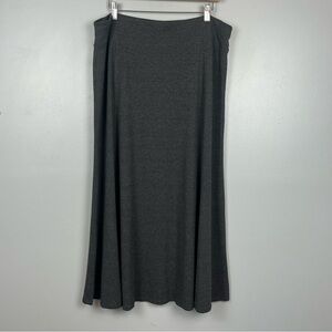 J.Jill gray rayon spandex stretch knit pull on midi skirt, large.